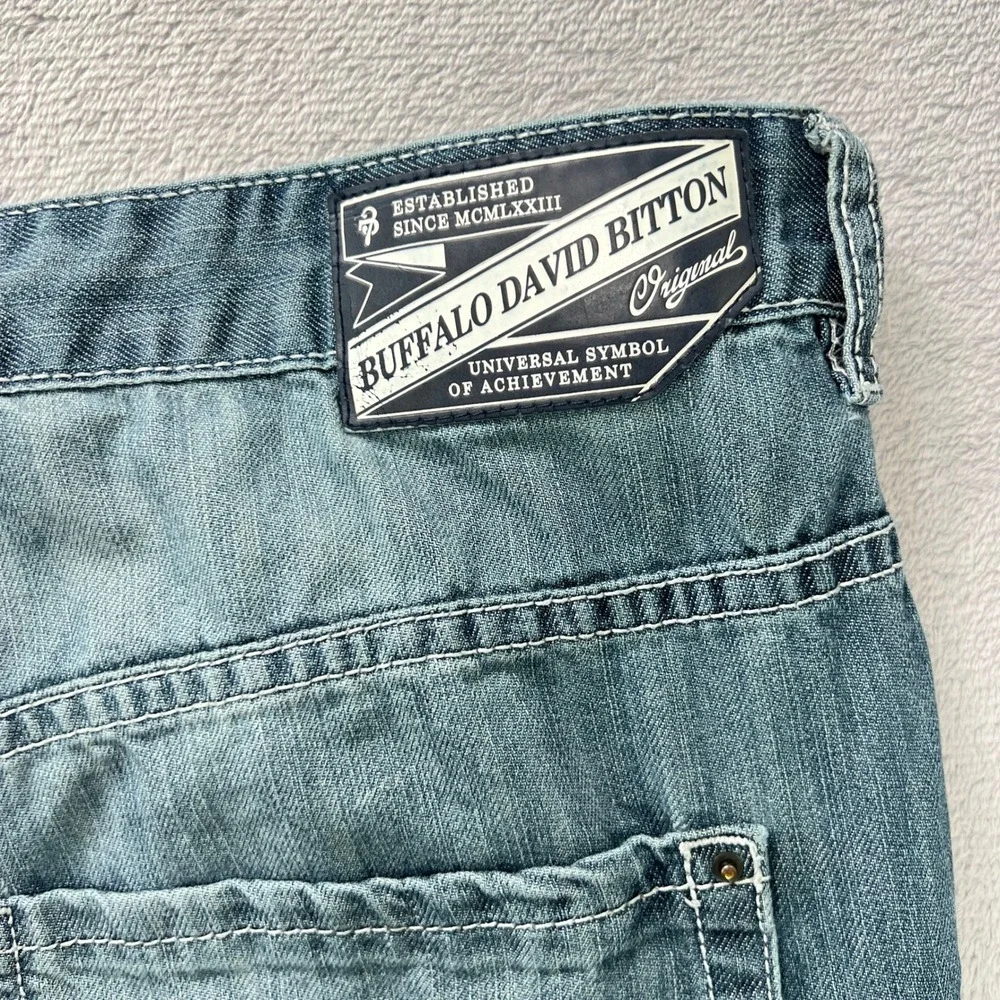Buffalo David‎ Bitton Original Jeans Relaxed Fit Soft Distressed Blue Mens 40x31